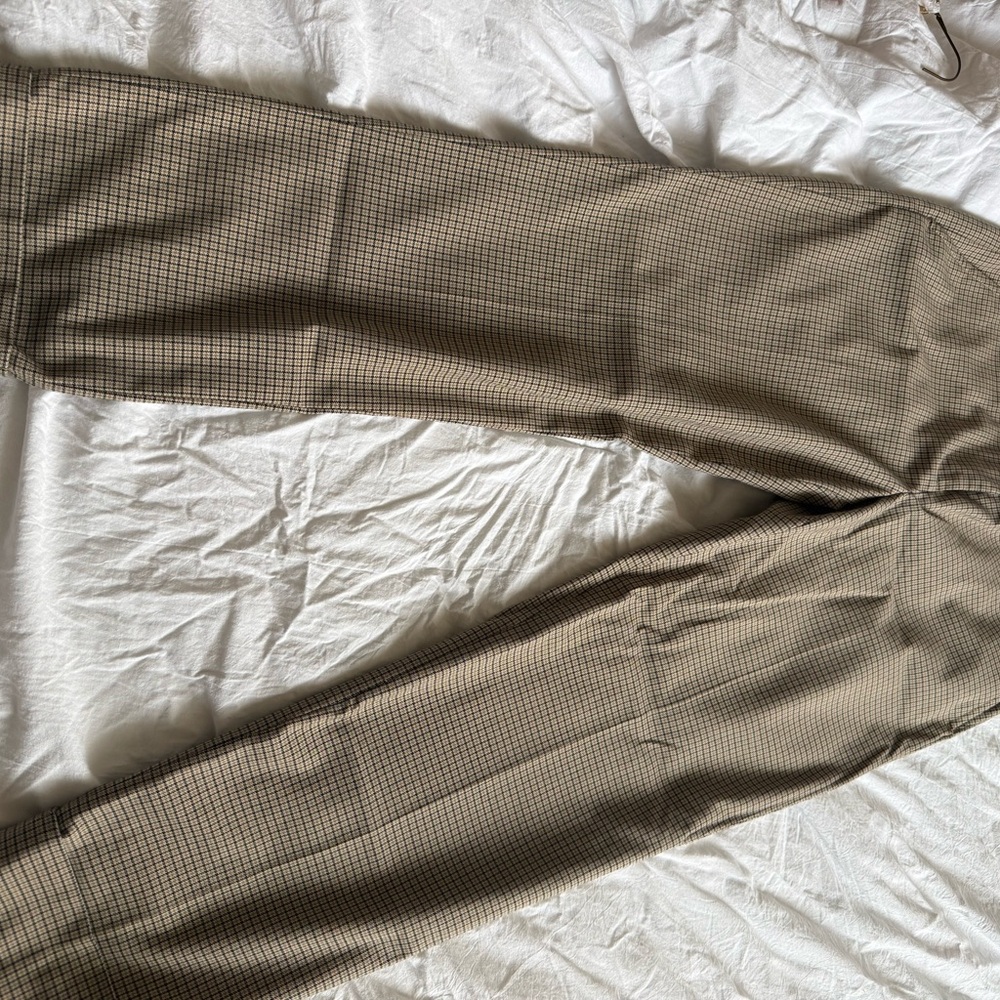 LOFT Beige Checkered Trousers